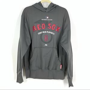MLB Authentic Collection Red Sox Hoodie Therma‎ Base Medium Sweatshirt Gray